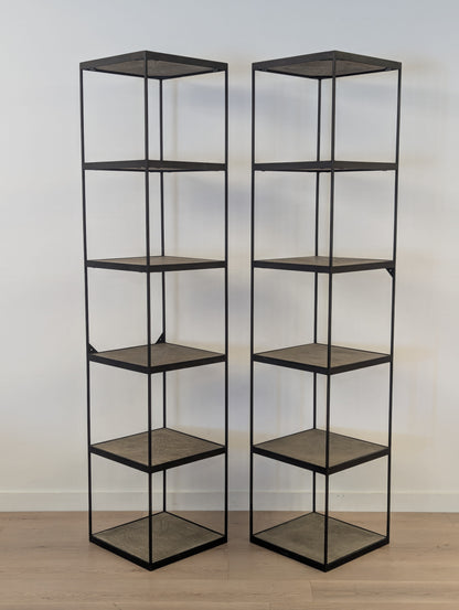 RH Reclaimed Russian Oak Parquet Bookshelf (2 Available)