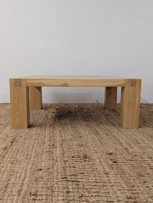 Crate and Barrel Shibola Utility Square Oak Coffee Table