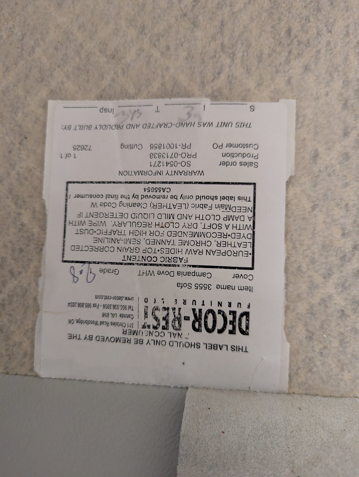 Decor-Rest 3555 Leather Sofa