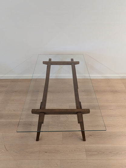 Glass and Wood Dining Table