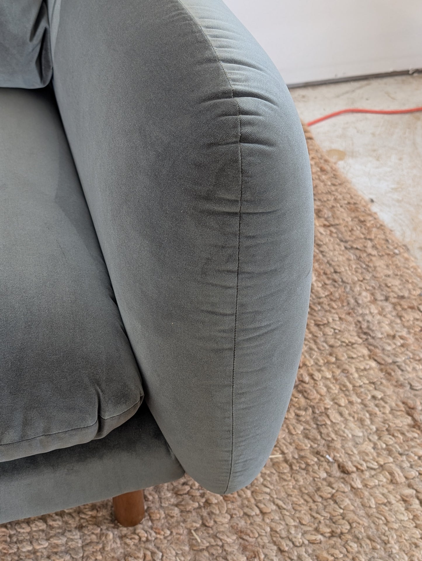 Article Sanders 85.5" Velvet Sofa - Plush Pacific Green