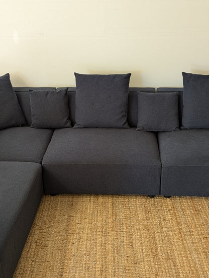 Large Blue Modern Sectional