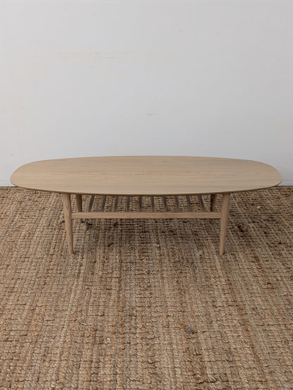 Article Lenia 53.5" Oval Coffee Table - White Oak