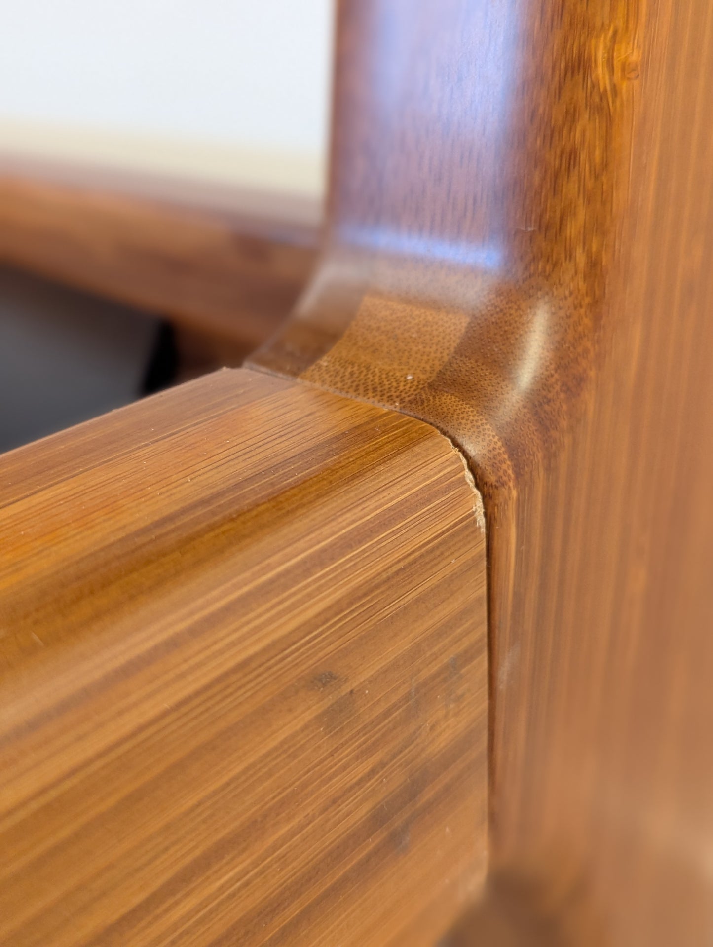 FAWCETT Mercury Mid-Century Solid Bamboo Upholstered King Bed Frame