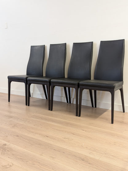 Scan Designs Leather Dining Chairs (Set of 4)