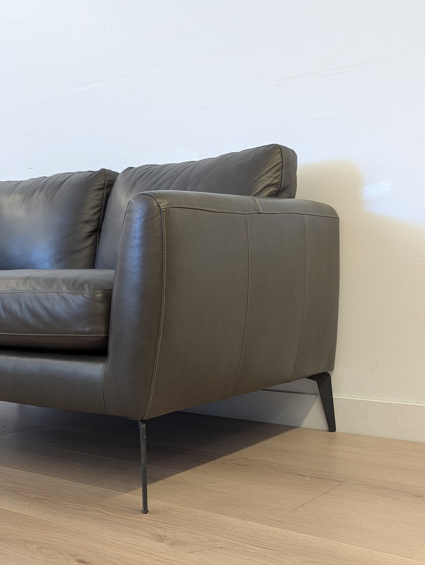 Scan Designs Leather Loveseat