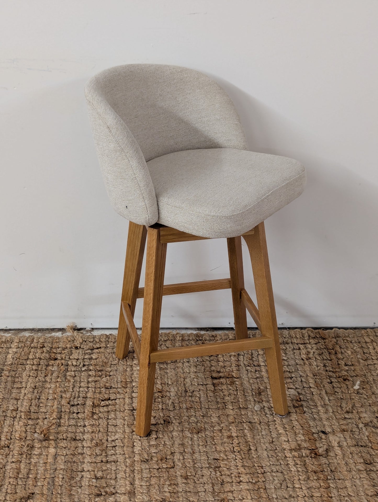 Article Alta Swivel Counter Stool - Oak and Camellia Ivory