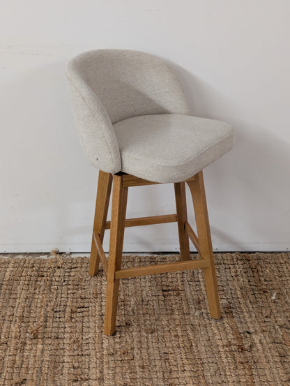 Article Alta Swivel Counter Stool - Oak and Camellia Ivory