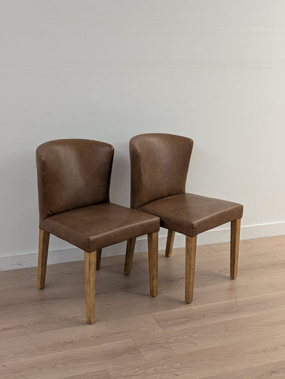 Muse & Merchant Fable Brown Faux Leather Dining Chairs (Set of 2)
