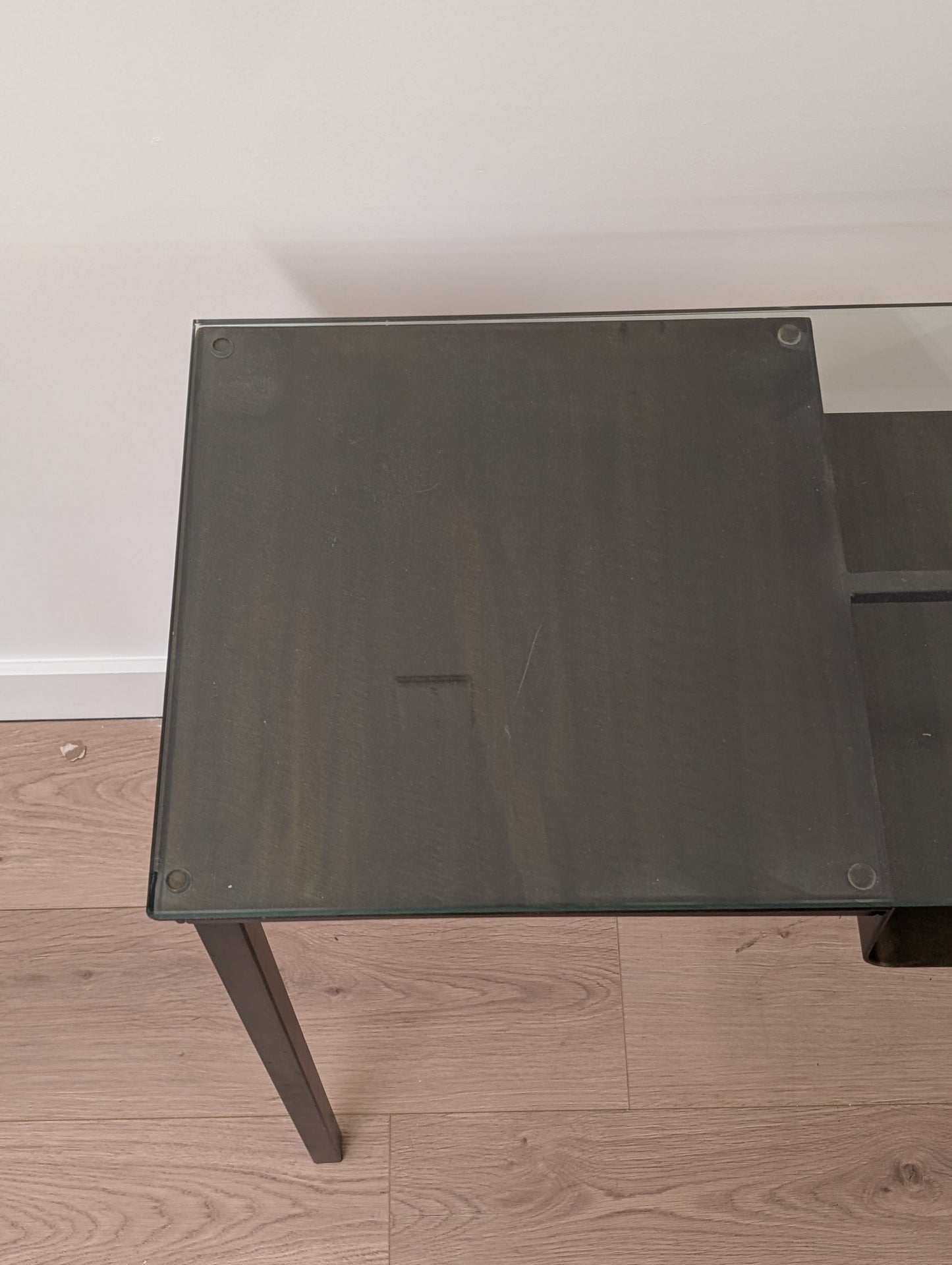 Custom Metal & Glass Top Side Table