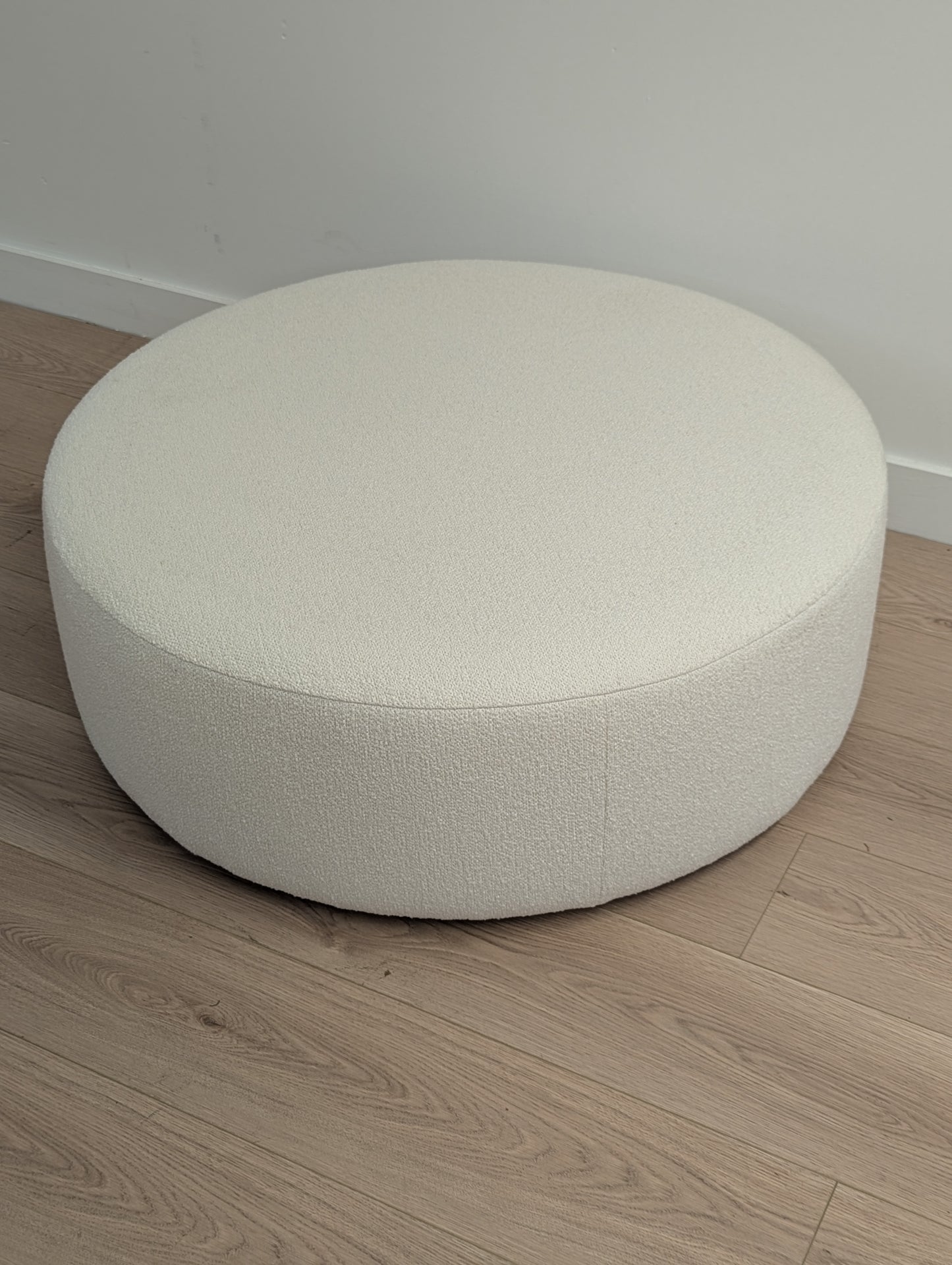 Avery 36" Ottoman - Ivory Wool Bouclé