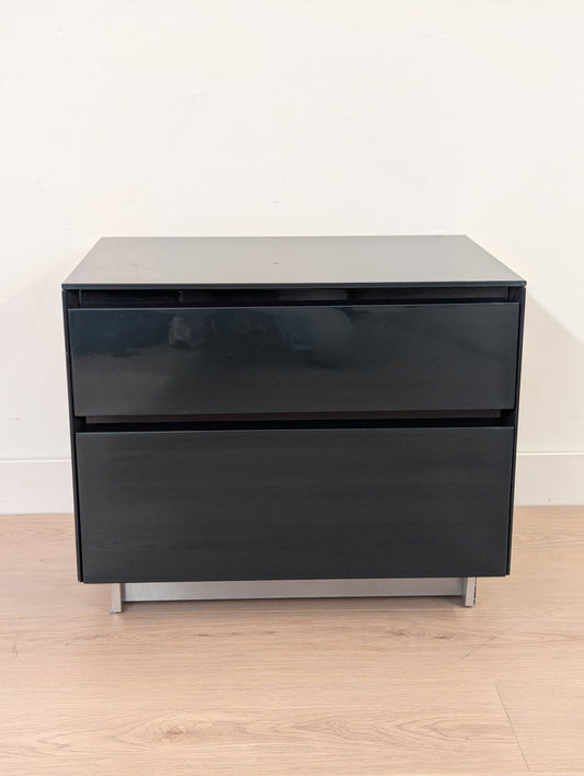 Modern Blue Nightstand - Tempered Glass (2 available)