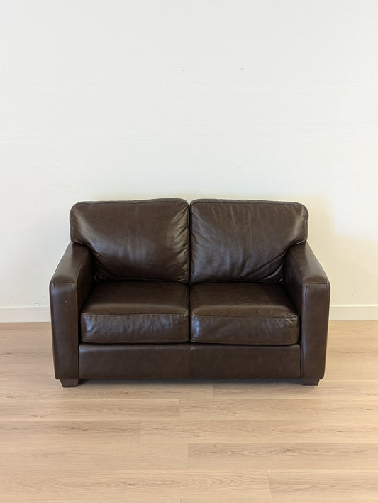 Brown Leather Loveseat