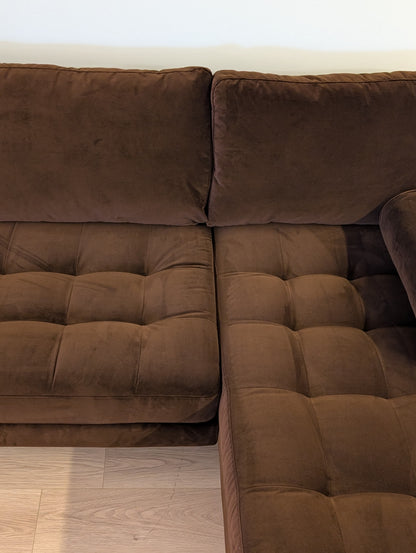Article Sven 100" Tufted Velvet Right Sectional