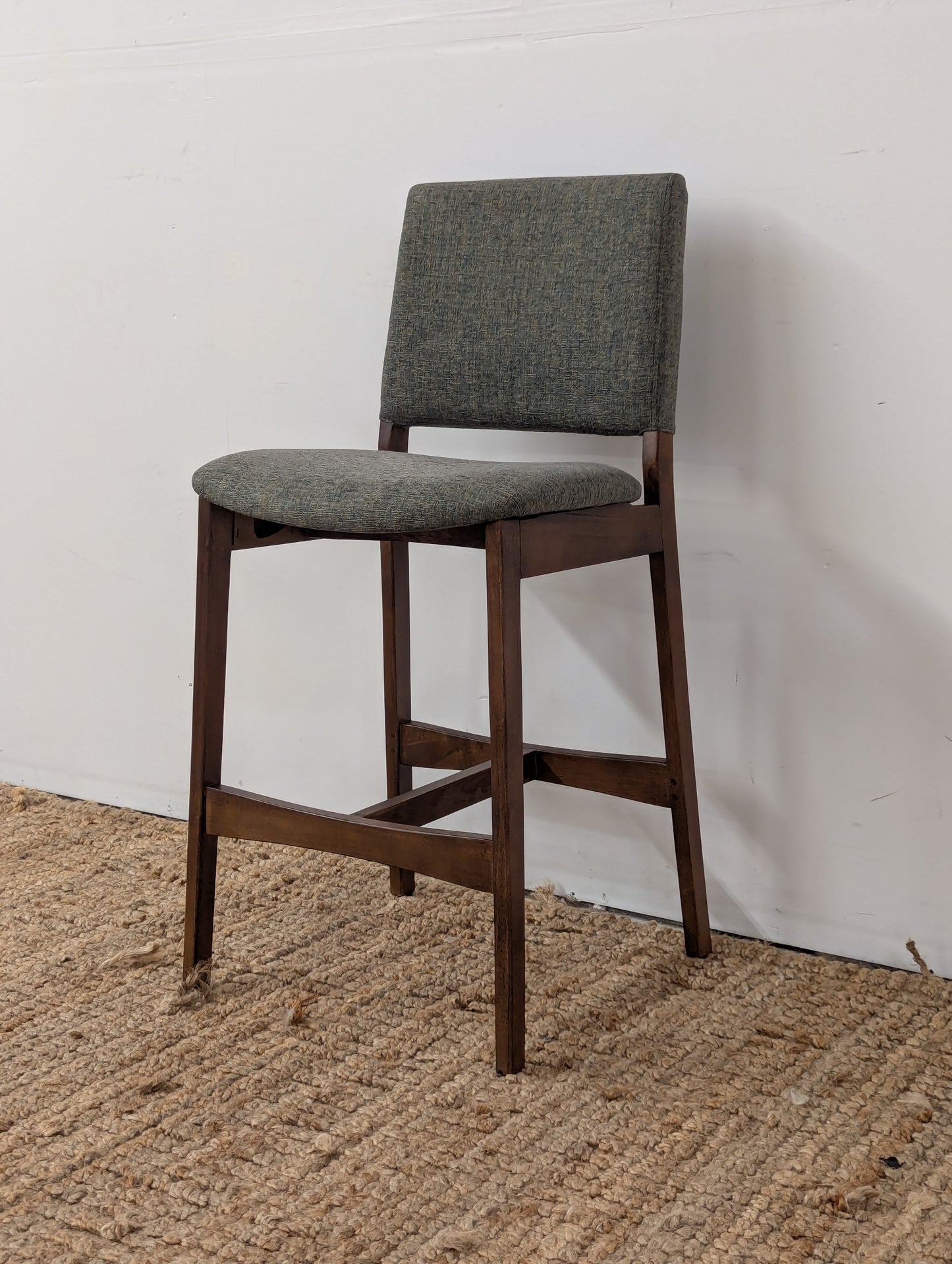 Article Nosh Counter Stool - Walnut and Hemock Green