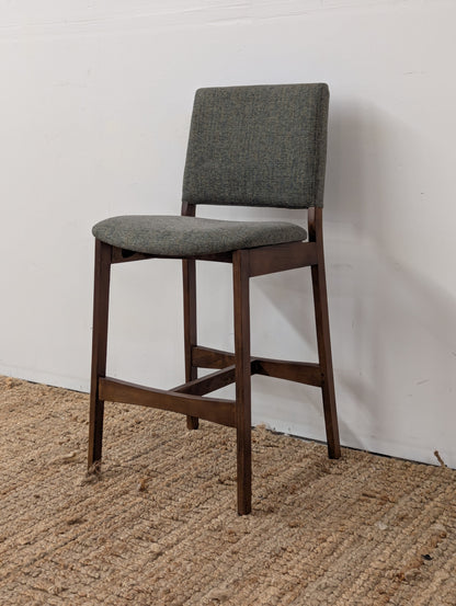 Article Nosh Counter Stool - Walnut and Hemock Green