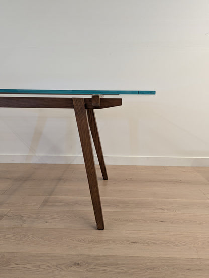 Glass and Wood Dining Table