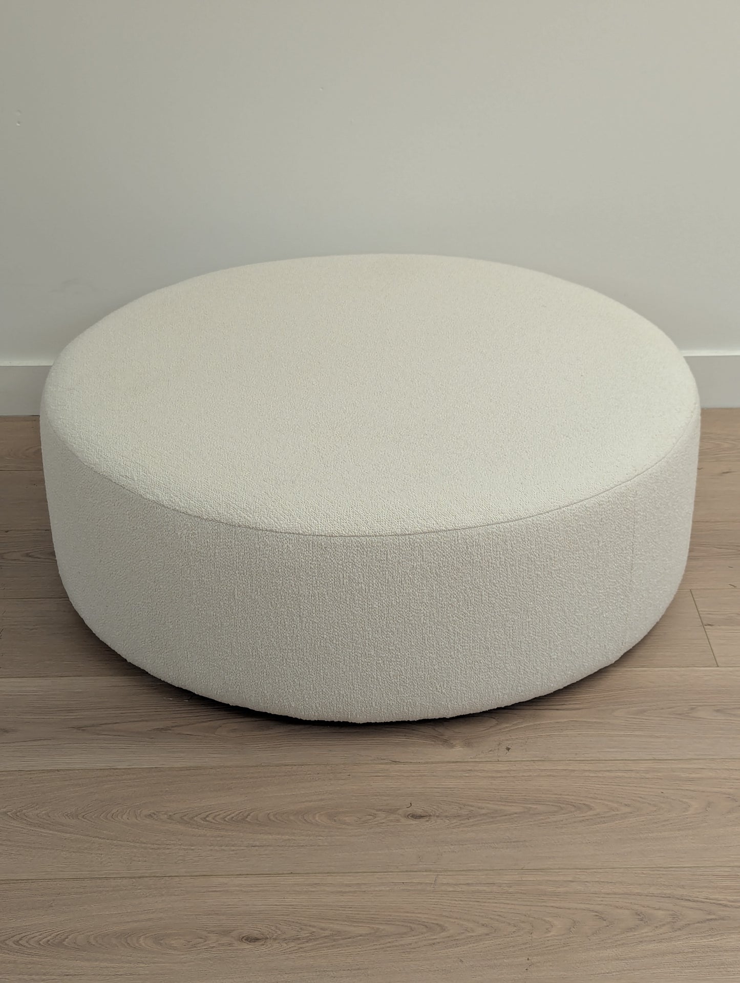 Avery 36" Ottoman - Ivory Wool Bouclé