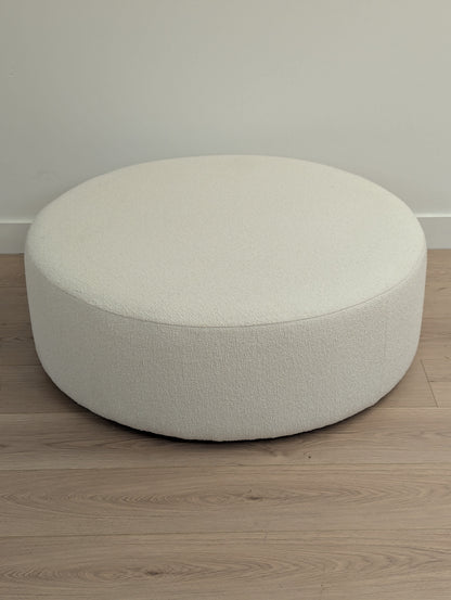 Avery 36" Ottoman - Ivory Wool Bouclé