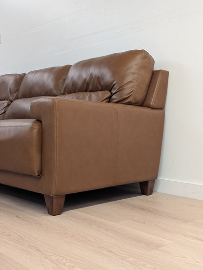 La-Z-Boy Draper Oak Leather Sofa