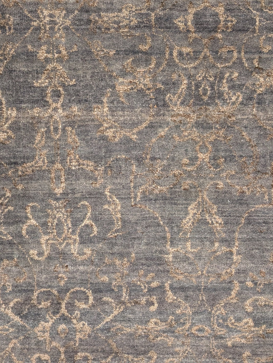 Damask 8'1 X 9'1 Wool/ Bamboo/ Silk Rug