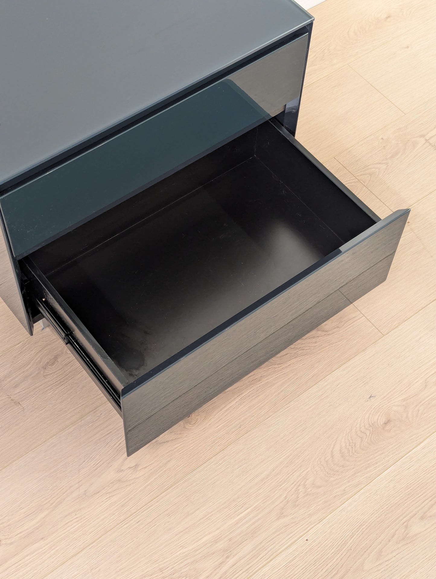 Modern Blue Nightstand - Tempered Glass (2 available)