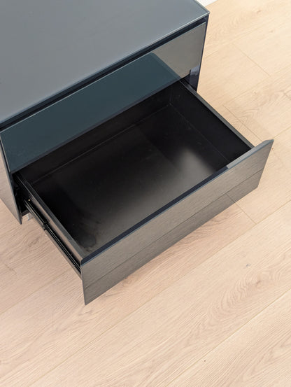 Modern Blue Nightstand - Tempered Glass (2 available)