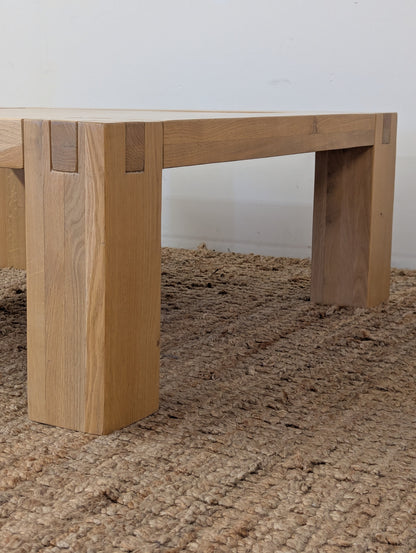 Crate and Barrel Shibola Utility Square Oak Coffee Table