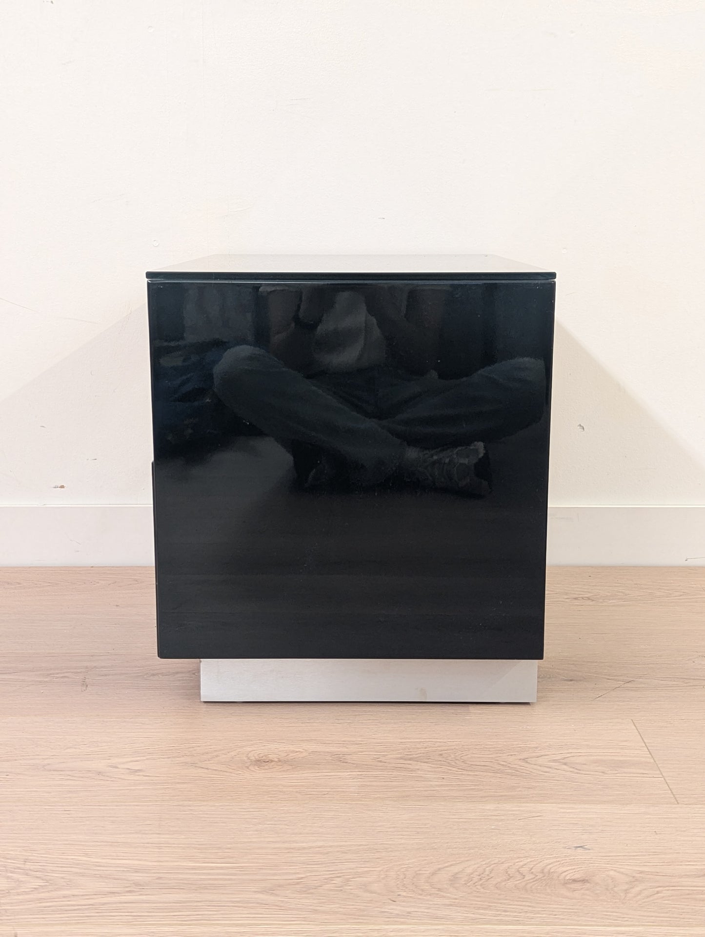 Modern Blue Nightstand - Tempered Glass (2 available)
