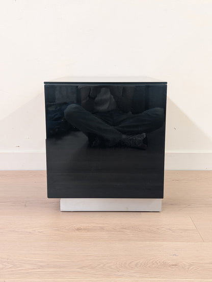 Modern Blue Nightstand - Tempered Glass (2 available)