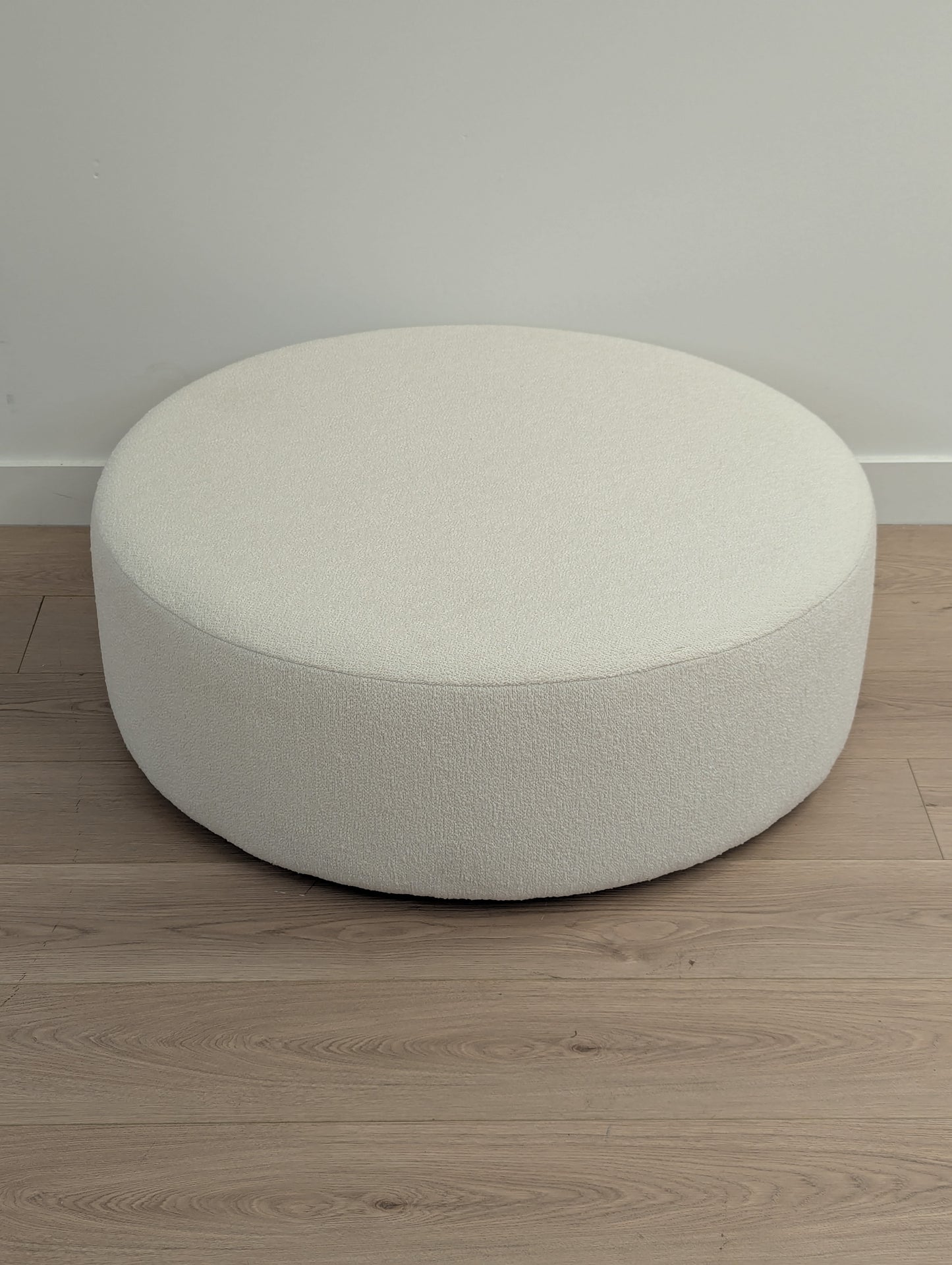 Avery 36" Ottoman - Ivory Wool Bouclé