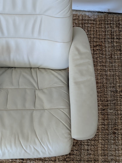 Stressless Opal M Paloma Leather Chair and Ottoman