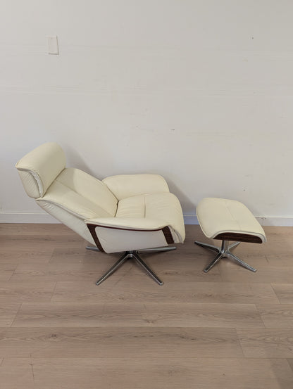 IMG Space 5400S Swivel Leather Recliner + Ottoman