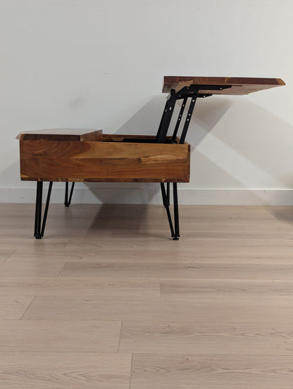 Live Edge Lift-Up Coffee Table