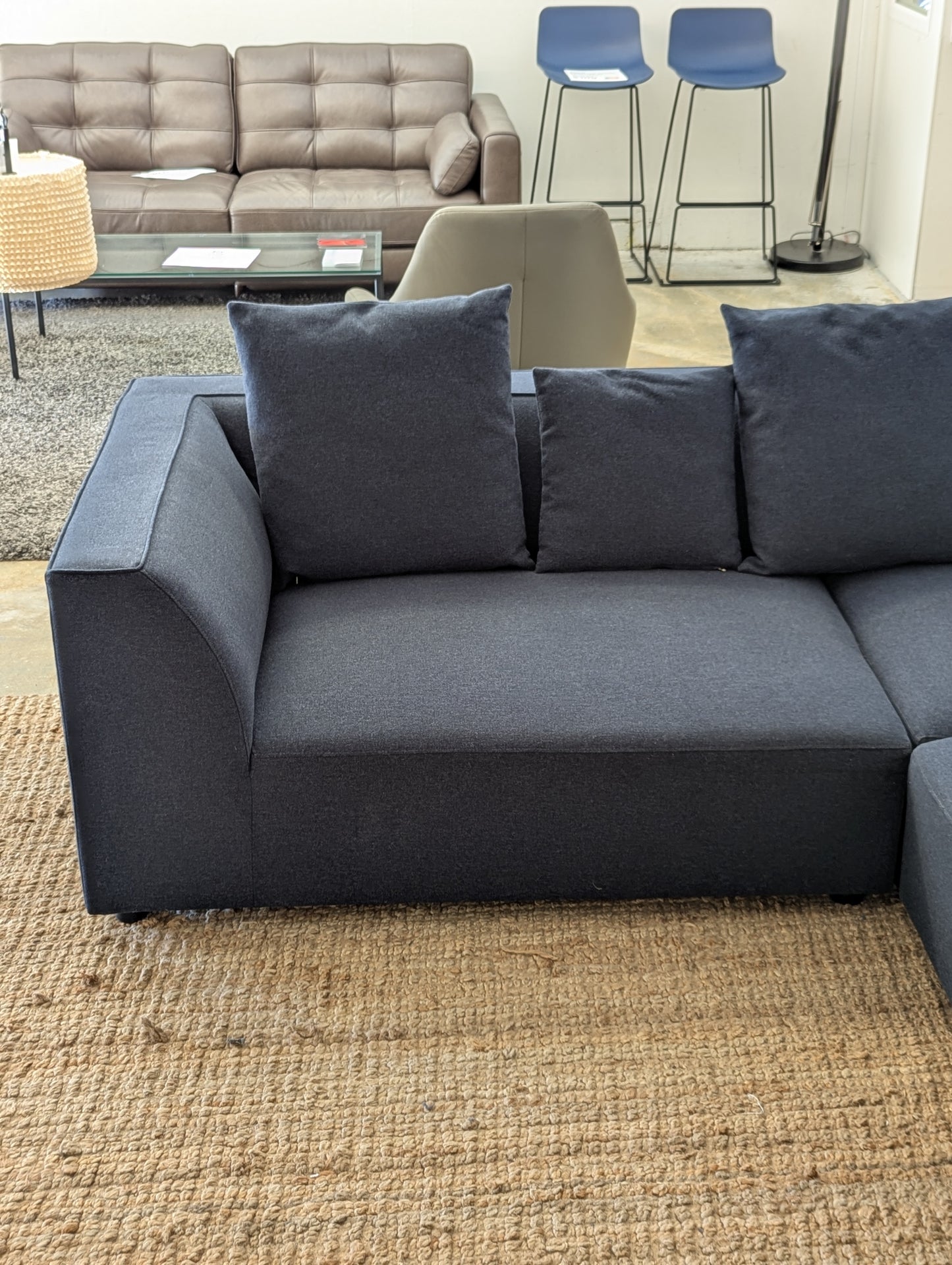 Large Blue Modern Sectional