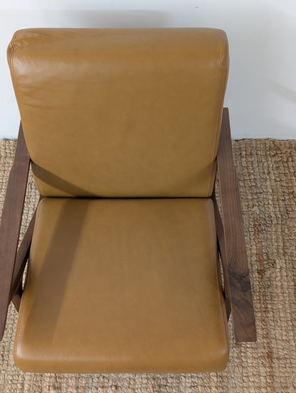 Article Otio 26" Leather Lounge Chair - Walnut And Toscana Tan