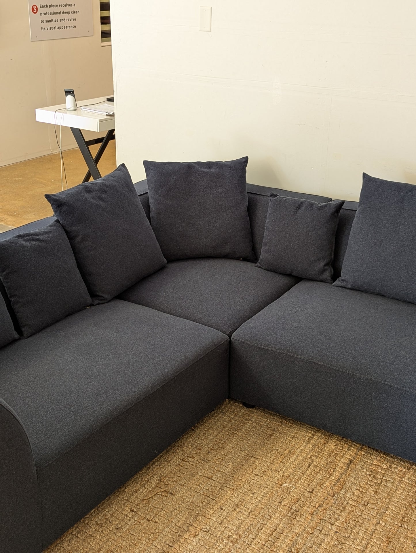 Large Blue Modern Sectional
