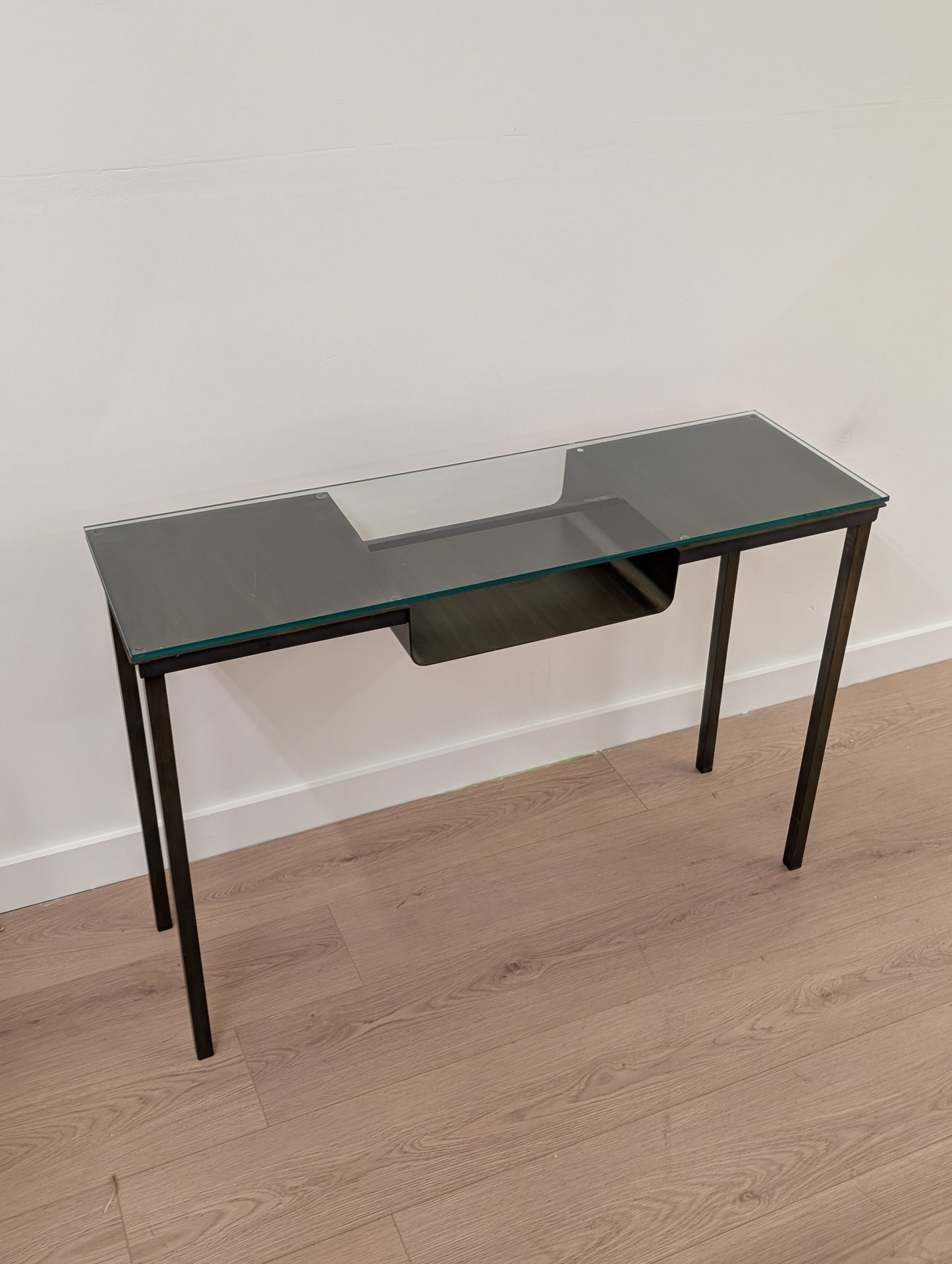 Custom Metal & Glass Top Side Table
