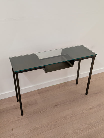 Custom Metal & Glass Top Side Table