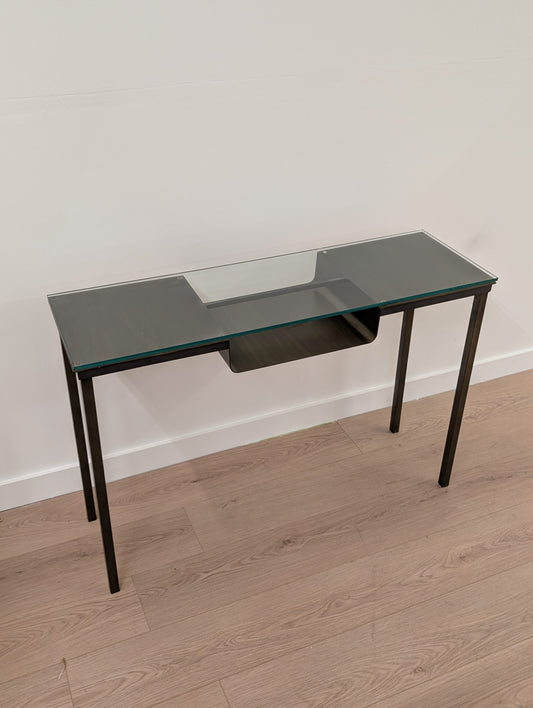 Custom Metal & Glass Top Side Table