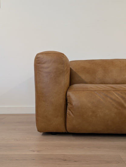 Cigar Leather Style Sofa