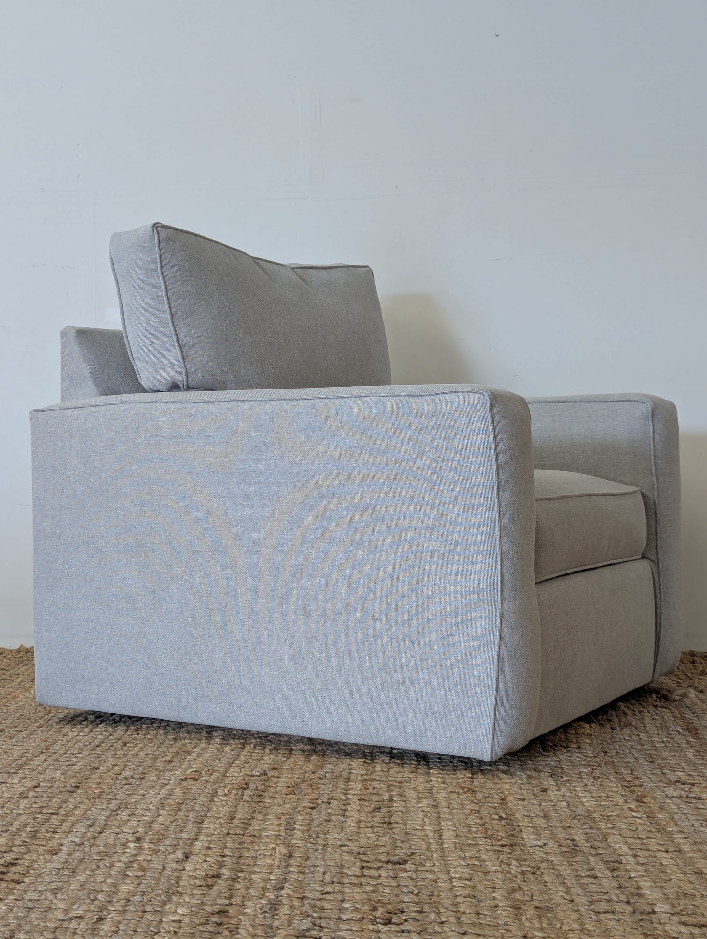 Pottery Barn Comfort Square Arm Swivel Chair