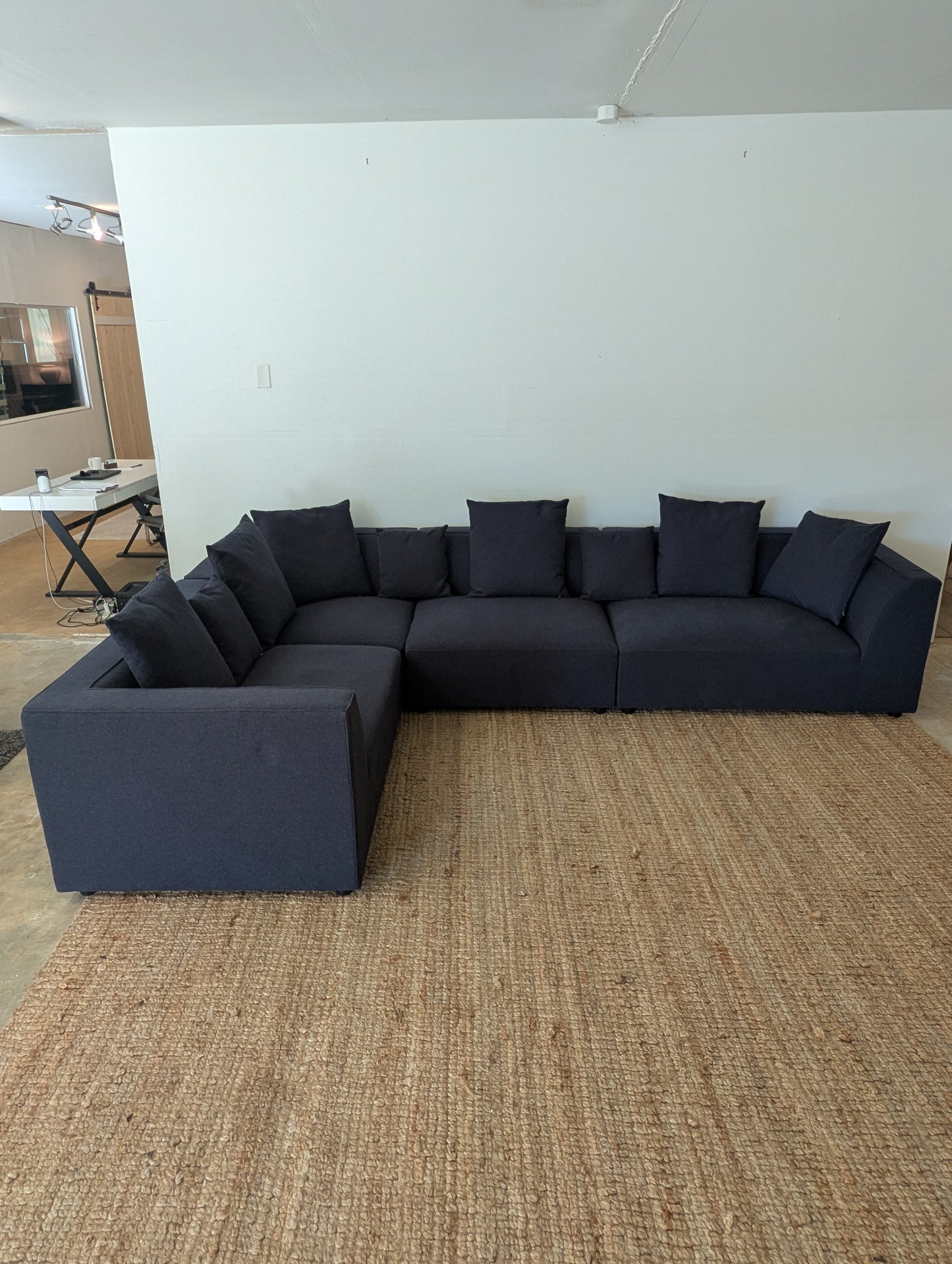 Large Blue Modern Sectional