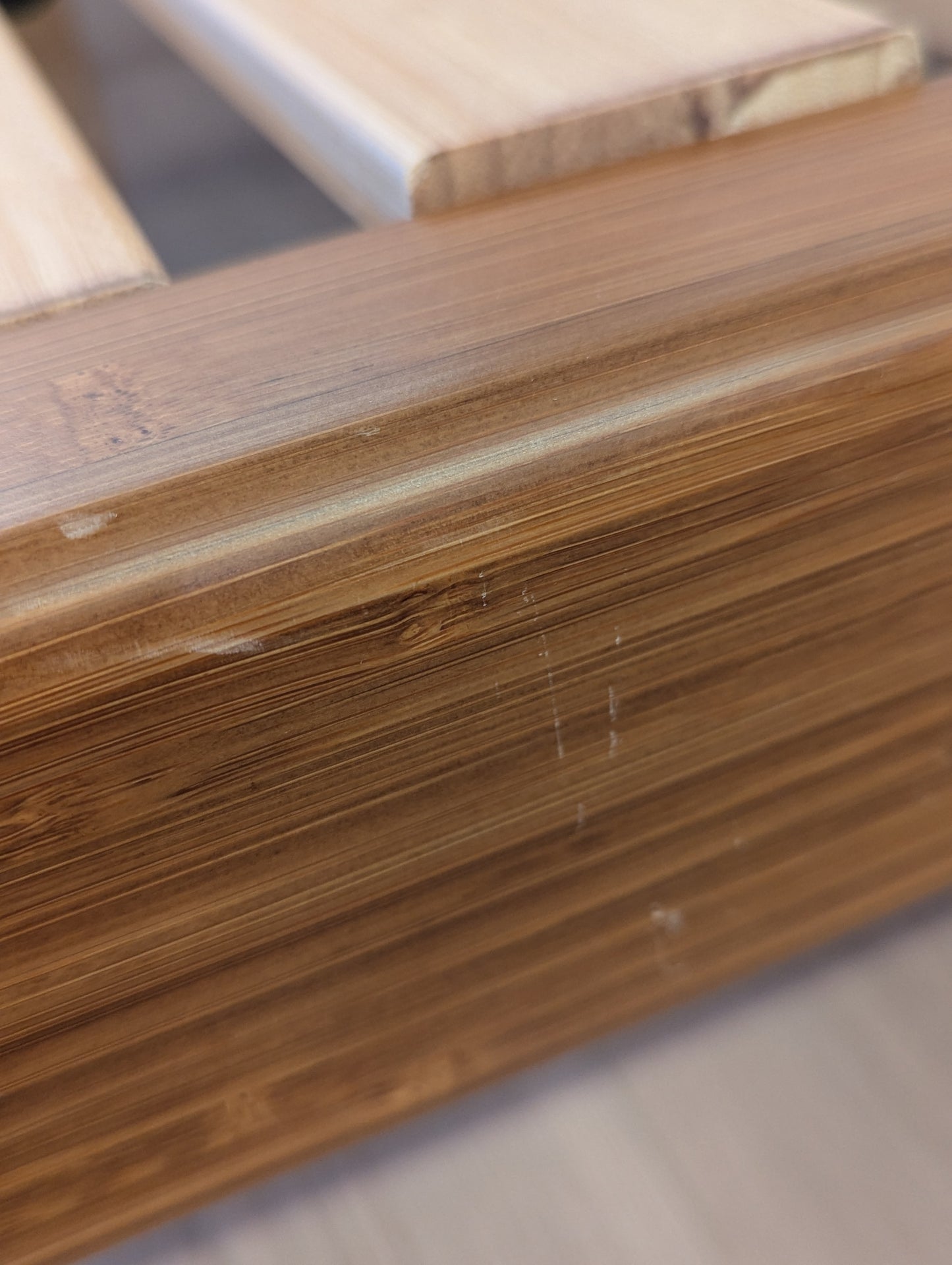 FAWCETT Mercury Mid-Century Solid Bamboo Upholstered King Bed Frame