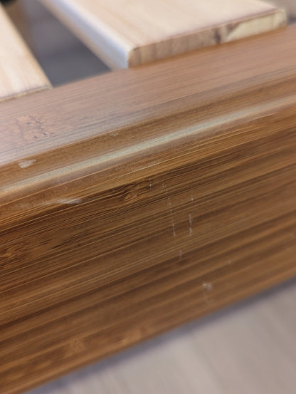 FAWCETT Mercury Mid-Century Solid Bamboo Upholstered King Bed Frame