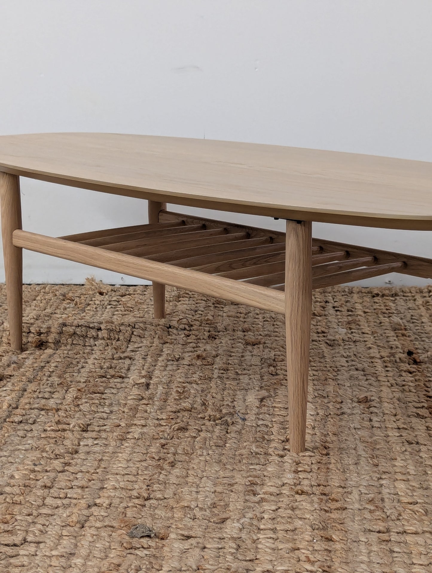 Article Lenia 53.5" Oval Coffee Table - White Oak