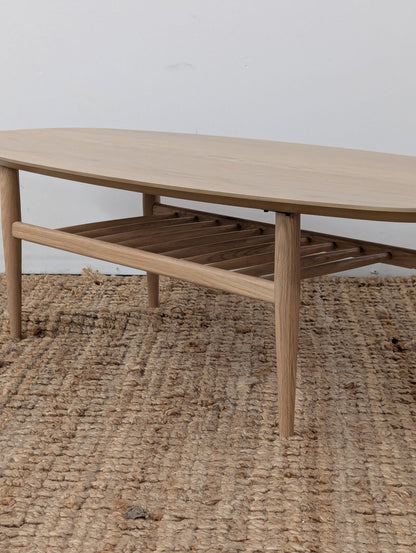 Article Lenia 53.5" Oval Coffee Table - White Oak