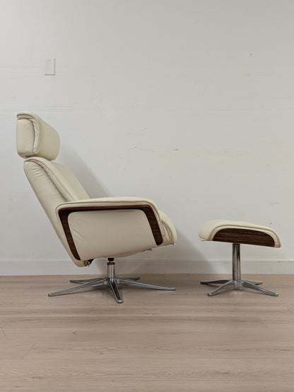 IMG Space 5400S Swivel Leather Recliner + Ottoman