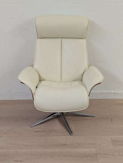 IMG Space 5400S Swivel Leather Recliner + Ottoman