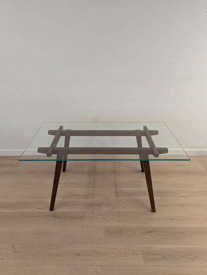 Glass and Wood Dining Table